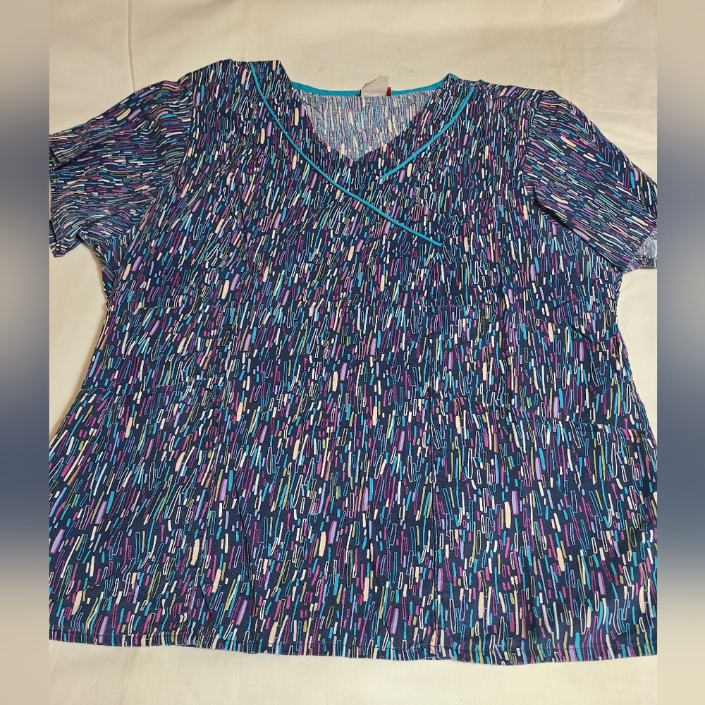 Dickies Multicolor Patterned Scrub Top And Marching Pants